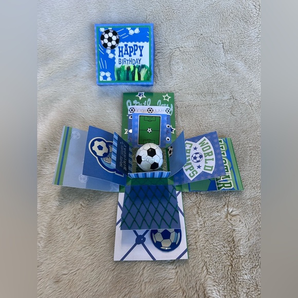 Other - Soccer Themed handmade 3D explosion box Birthday Card